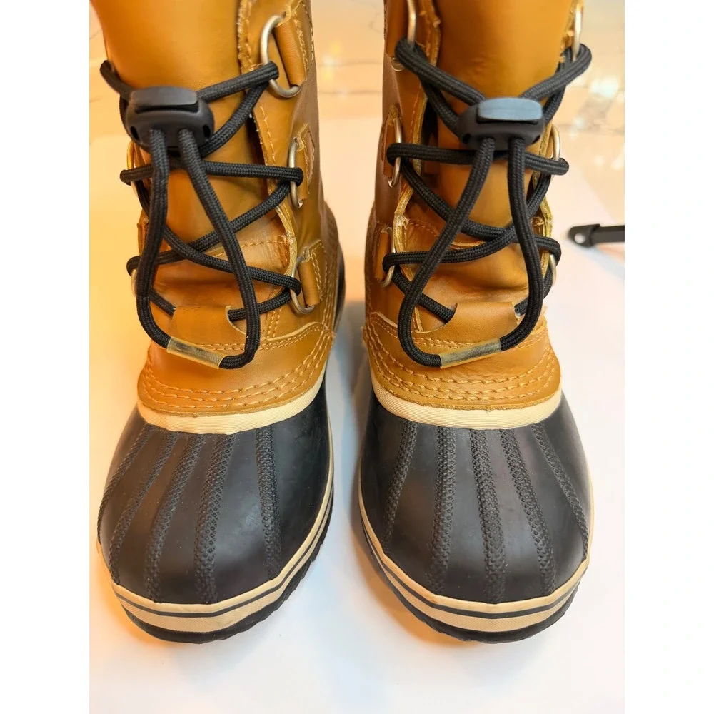 Sorel Kids Yoot Pac Nylon Waterproof Snow Boots Buff Black NY1443-259 Size 3